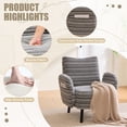 thumbnail image 5 of S-HOME Modern Style Armchair in Boucle Fabric with Side Storage Pocket and Solid Wood Legs for Living Room Office Reading Chair, Dark Gray, 5 of 16