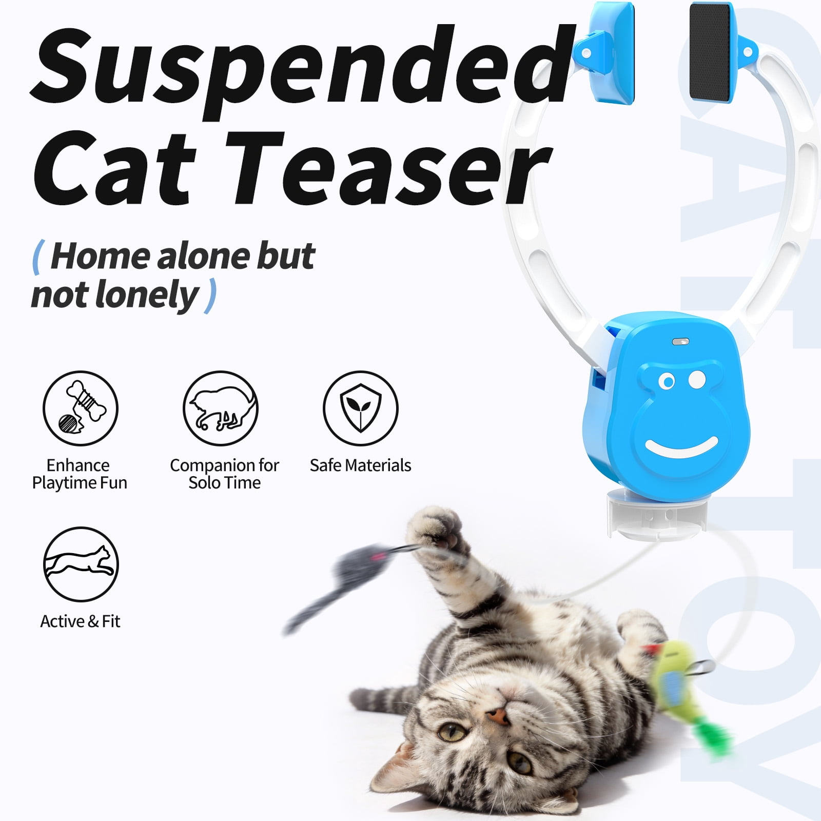 Gmdisc Interactive Cat Toys for Indoor Cats, 2 in 1 Automatic Electric Cat Toy, USB Rechargeable Self Play Toy for Cats and Kittens