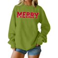 thumbnail image 2 of Chandails d'Automne pour Femmes Chic Joyeux Noël Chandails pour Femmes Joyeux et Chandail à Lettres Imprimées Chandails à Enfiler Hauts Décontractés Chandails à Col Rond, 2 of 5