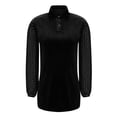 thumbnail image 5 of Wedding Guest Dress Plus Size Vintage Velvet Dress for Women Trendy Casual Dressy Long Sleeve Button V Neck Lapel Dresses Holiday Evening Party Gowns Black M, 5 of 7