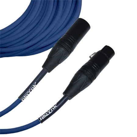 Blue Male To Female XLR Microphone Cable - 40 Ft Long