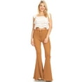thumbnail image 4 of Feinuhan Women's High Waist Flared Bell Bottom Jeans, Brown, XX-Large, 4 of 5