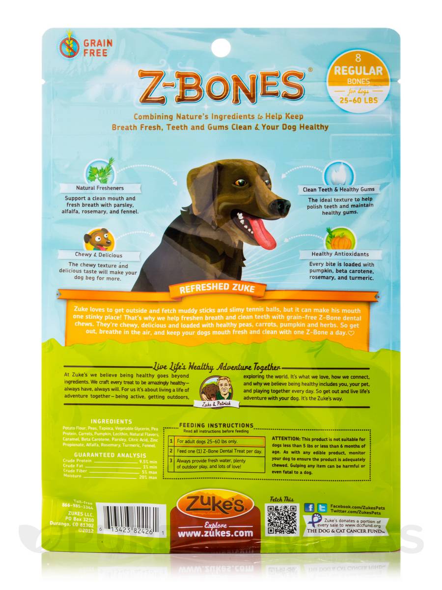 Zuke's Z-Bone Dental Chews Clean Mini Carrots Crisp Dog Treats, 12 Oz, 8 Ct