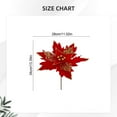 thumbnail image 3 of 13.3" Large Heads Christmas Glitter Flowers Christmas Tree Ornaments Artificial Flowers with Picks Stems for Xmas Tree Party DIY Holiday Decorations, 3 of 4