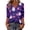 Purple, variant on Ladies V Neck Tops 3/4 Sleeve Halloween Fall Outfits Pumpkin Print Casual Shirts