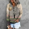 thumbnail image 2 of Sweat à Capuche d'Hiver pour Femmes, Pull de Mode Mi-Long, Blouse Ample Imprimée de Noël, Pull de Noël, Cardigan à Col Rond Chaud, 2 of 4