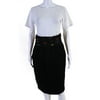 Pre-owned|Escada Margaretha Ley Womens Zip Up Lined 2 Pocket Black Pencil Skirt Size 38