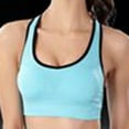 thumbnail image 7 of No Wire Push up Bras for Women Full-Coverage Bra Feature V-Neck Wire-Free Bra Style W-754 Hook and Eye Closure Sports Bra Plus Size Blue-a S, 7 of 7