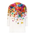 thumbnail image 7 of Women's Printed Casual Three-Quarter Sleeve Round Neck Loose Fit T-Shirt Top, 7 of 7