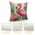 thumbnail image 4 of JRXY Summer Pillow Cover Flamingo Floral Decor Tropical Green Leaf Farmhouse Seasonal Decorative Throw Pillow Case for Home Sofa Couch 20x20in, 4 of 5
