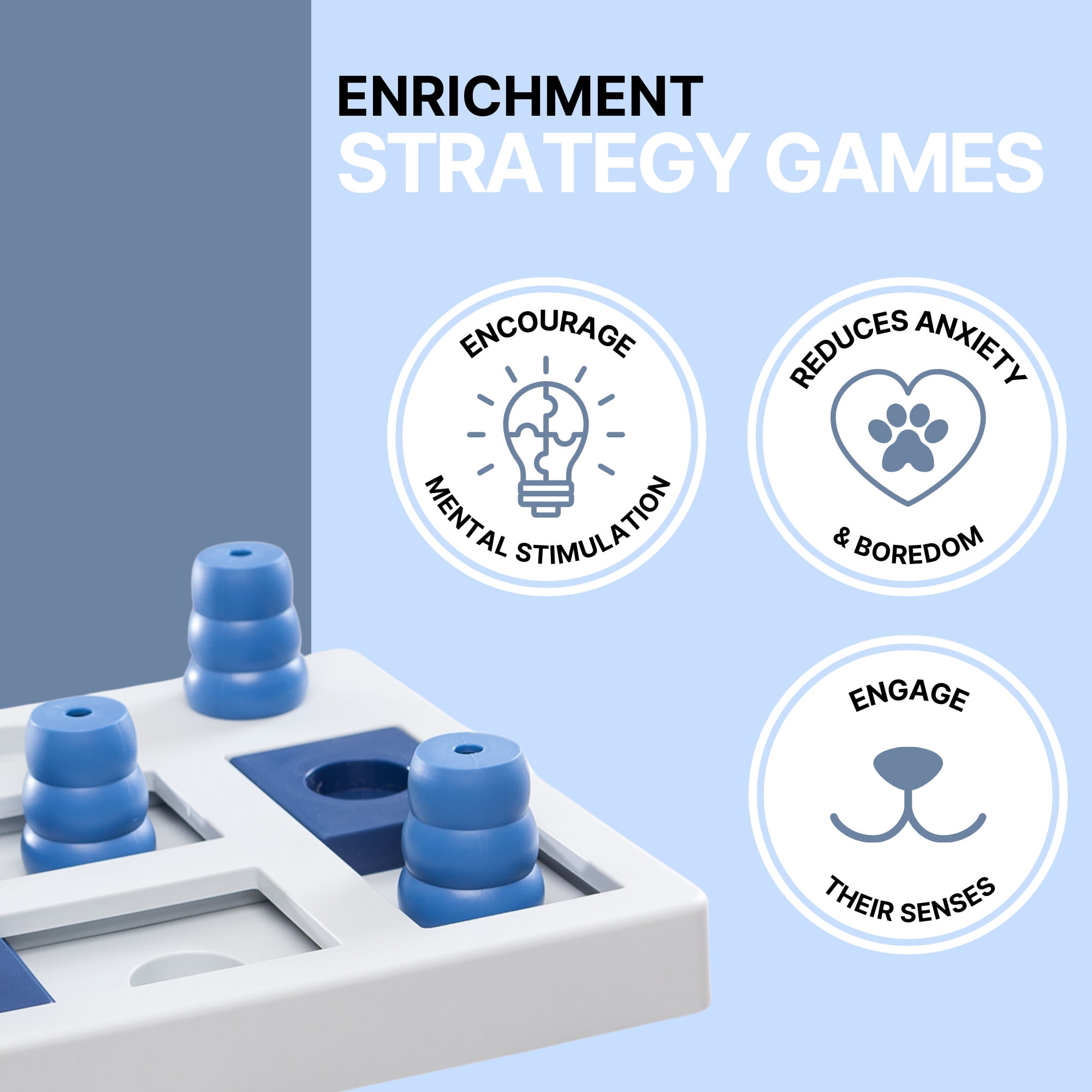 TRIXIE Dog Activity Chess Strategy Game, Level 3, Advanced Dog Puzzle Toy, Treat Dispenser