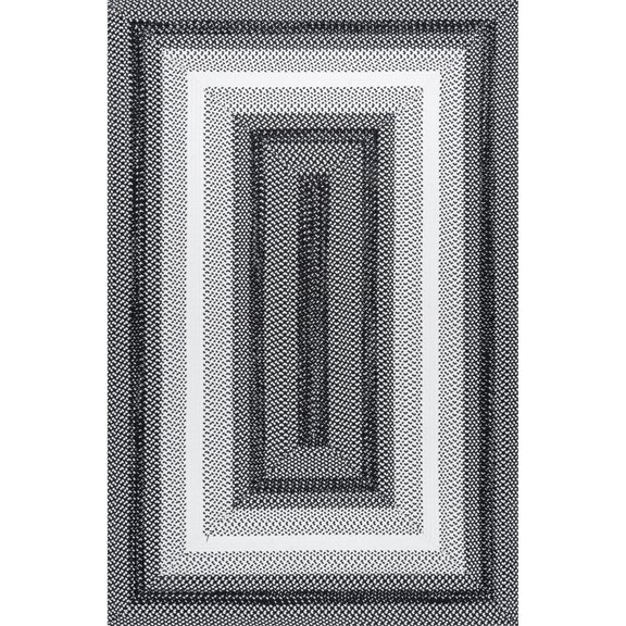 nuLOOM Kaila Ombre Bordered Indoor/Outdoor Area Rug, 5' x 8', Black