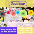 thumbnail image 5 of Big Mo's Toys Paper Fans  Pink Green And Blue Mexican Fiesta Party Decorations Supplies Paper Fan Rosettes, 5 of 7