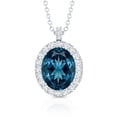 thumbnail image 3 of Rosec Jewels London Blue Topaz Pendant Necklace with Chain - 2.5 Ct - Blue Topaz Diamond Necklace - Ready to Gift, 14K White Gold, 3 of 7