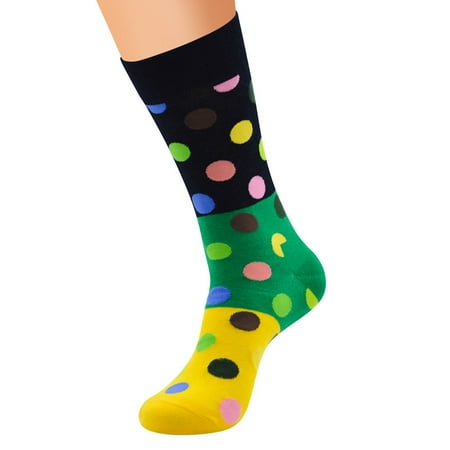 

Jiyugala Socks Men Casual Dot Print Cotton Pattern Lady Socks Tube Comfortable Socks