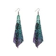 thumbnail image 2 of Wentin Reduced Earrings Women Earrings Metal Mesh Lattice Sequins Tassel Long Drop Dangle Earrings, 2 of 4
