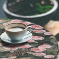 thumbnail image 3 of Ambesonne Rosetta Fitted Round Tablecloth, Nostalgic Floral Print Boho, 45"- 56" Diameter, Pale Pink Jade Green, 3 of 5
