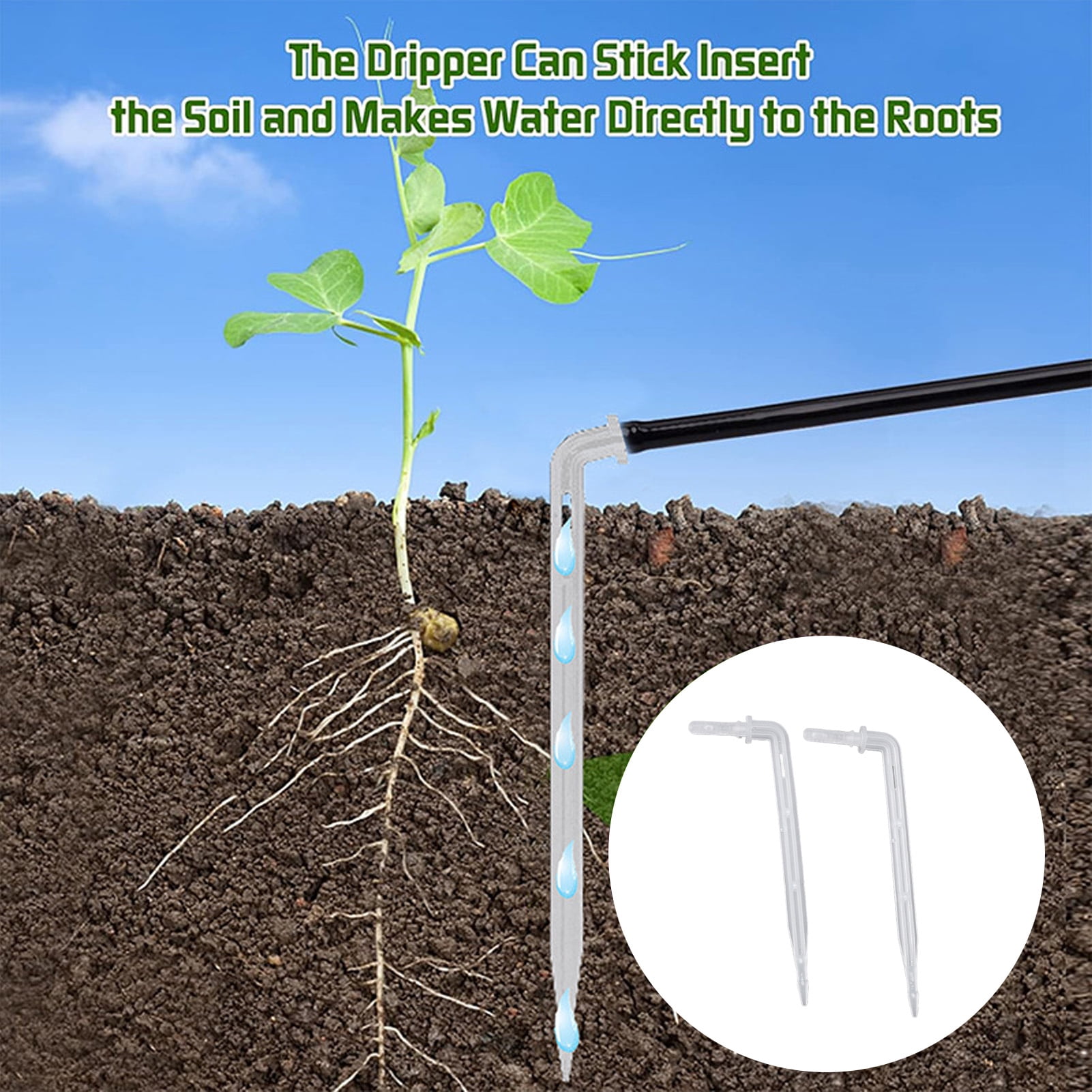 Rupoun Solar Automatic Drip Irrigation Kit Smart DIY Automatic Watering System with 2000mAh Battery (8.27 inches / 21 cm)
