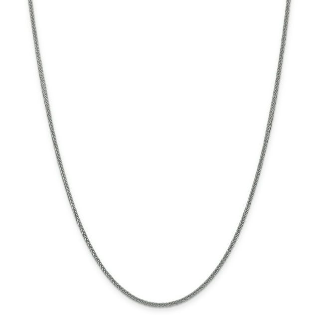 14K White Gold 2mm Semi-solid 3-Wire Wheat Chain 20 Inch
