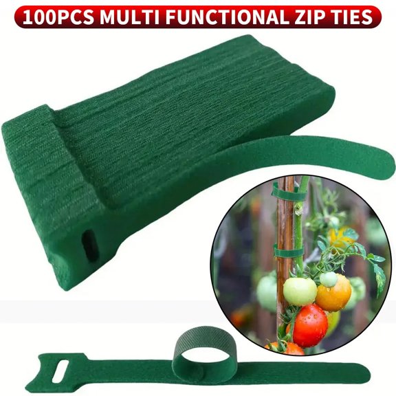 100PCS Velcro zip ties, plant ties, non slip garden ties, suitable for gardening, home decor, etc