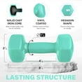 thumbnail image 2 of Yes4All 8lb Pair of Vinyl Hexagon Dumbbells - Dumbbells Set of 2 Hand Weights for Home Gym & Strength Training (2-15 lbs Weight Options) - Bermuda, 2 of 5
