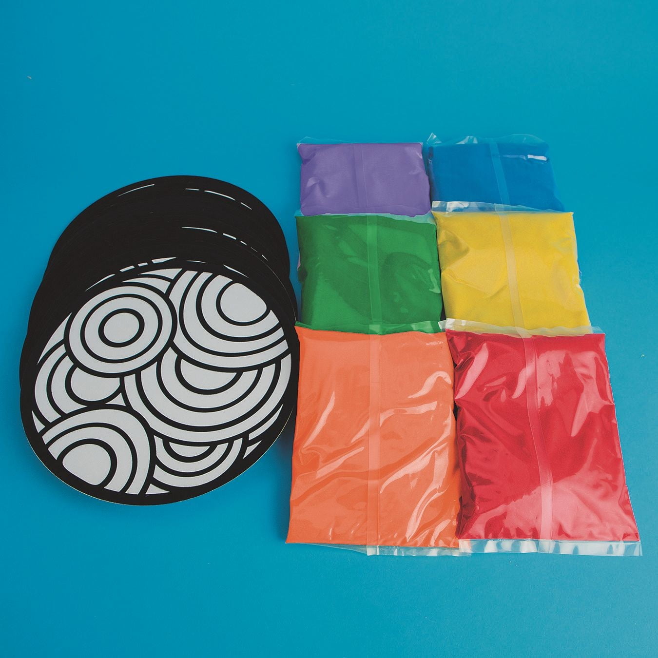 S&S Worldwide Velvet Mandala Sand Art Craft Kit, Includes Self-Adhesive Chipboard Mandalas, 9 lbs Assorted Colored Sand, Instructions. For Kids & Adults, Project is 10-1/4" Diameter, Makes 24.