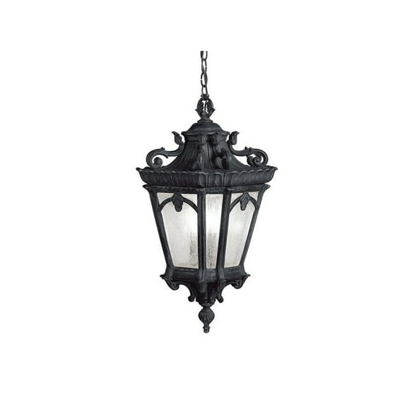 9855BKT Kichler Lighting Tournai - 3 light Outdoor Hanging Pendant - 24.5 inches tall by 12 inches wide-Textured Black Finish