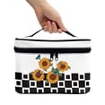 thumbnail image 2 of HELLHERO Butterfly and Sunflower Pattern Wide Open Portable Pouch Travel Makeup Bag with Brush Slots Makeup Brush Holder Bag 8.86 x 6.5 x 5.9 Inches, 2 of 5