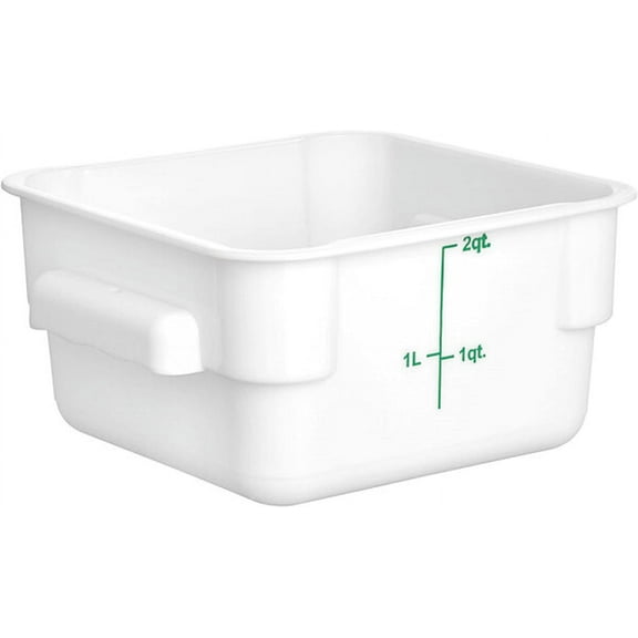 TrueCraftware 2 Qt. Polypropylene Square Food Storage Container White - Space Saving Food Storage Container Meal Prep Pantry Storage Container Reusable for Kitchen Organization Dishwasher Safe