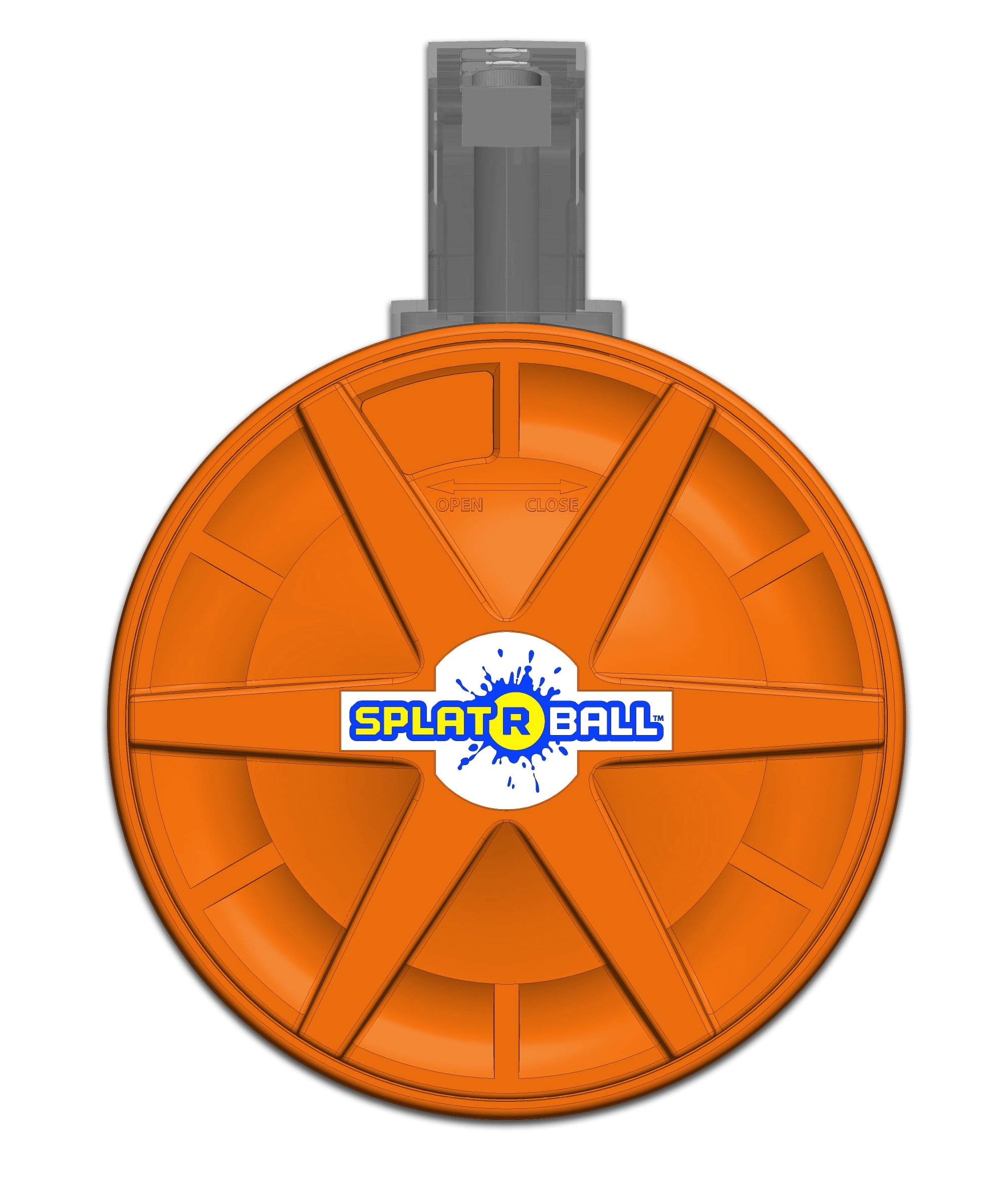 SPLATRBALL Orange 800 Round Water Bead Drum Magazine for Water Bead Blasters. 1 piece included.