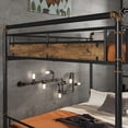 thumbnail image 5 of QZYeYun Queen over Queen Metal Bunk Bed Industrial Detachable with Safety Guard Rails Black No Box Spring Needed, 5 of 6