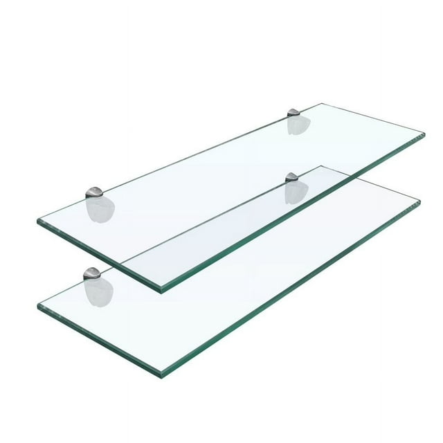 Repisas de Vidrio Templado, 2 Piezas, 60x20cm (Transparente)