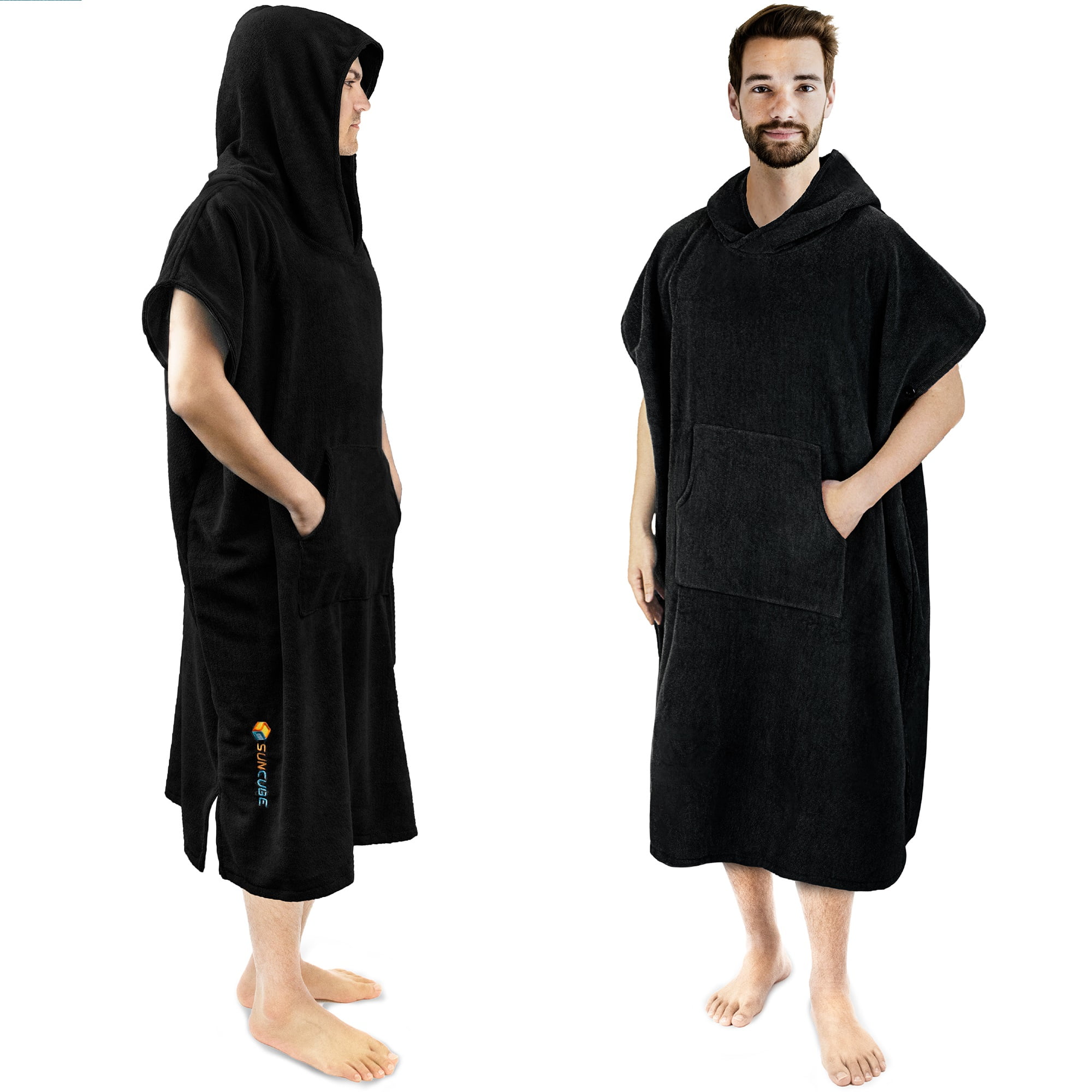 SURF* BEACH* UNISEX HOODED OUTDOOR CHANGING ROBE 100% COTTON TOWELLING SPORTS 