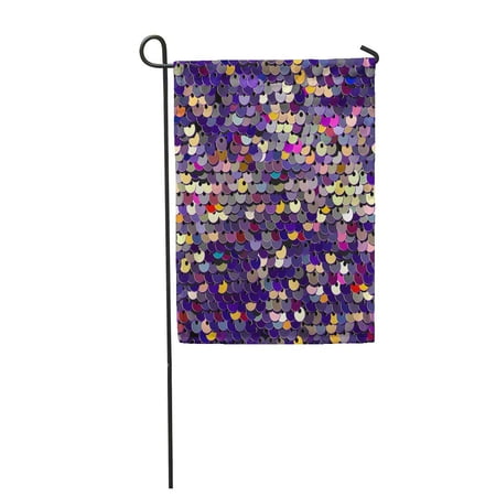 KDAGR Colorful Pattern Sequins Without Gradient Multicolor Purple Pink Beads Garden Flag Decorative Flag House Banner 28x40 inch