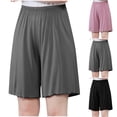 thumbnail image 2 of Yuanlook Women's Plus Size & Up Loose Sleep Shorts, Elastic Waist Casual Loungewear Shorts with Lettuce Hem, 3X-8X, 2 of 6