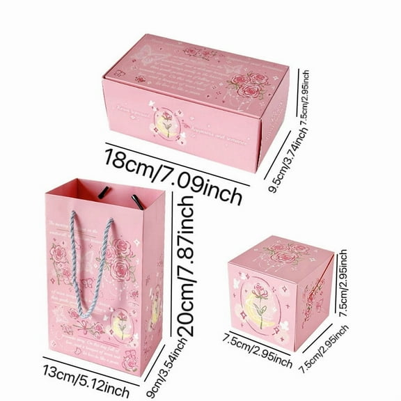 RBCKVXZ Surprise Gift Box Explosion for Money, Unique Folding Bouncing Red Envelope Gift Box with Confetti, Christmas Gift for Mom Birthday Anniversary Valentine Proposal (20 Bounces) (Pink)