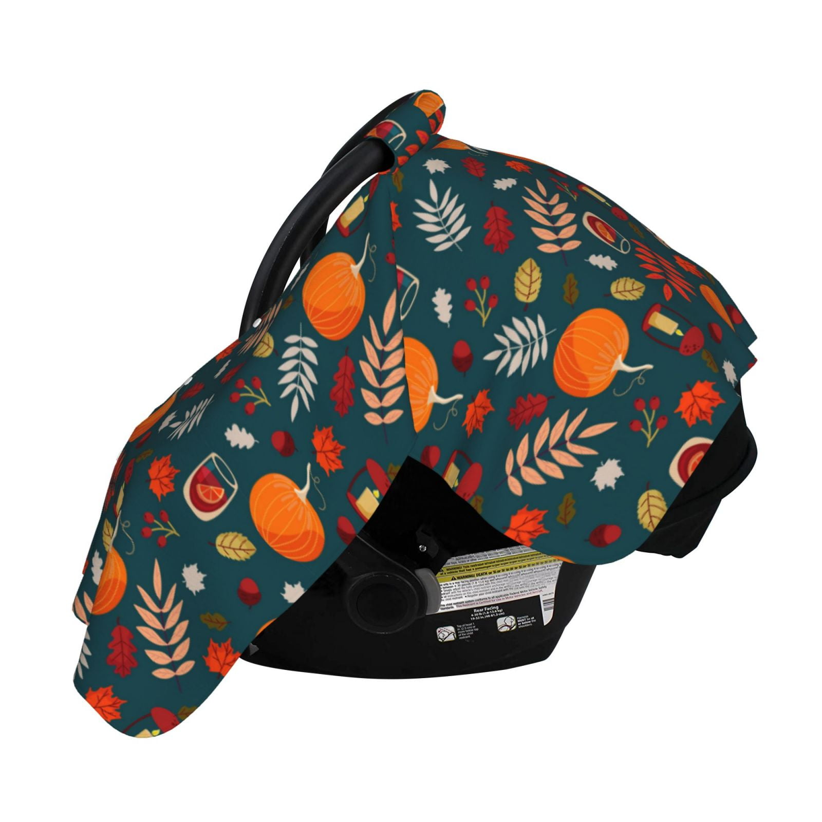 Naloa Autumn with Pumpkins Baby Car Seat Cover, Breathable Baby Carrier Cover, Multiuse Baby Carrier Cover & Nursing Breastfeeding Cover