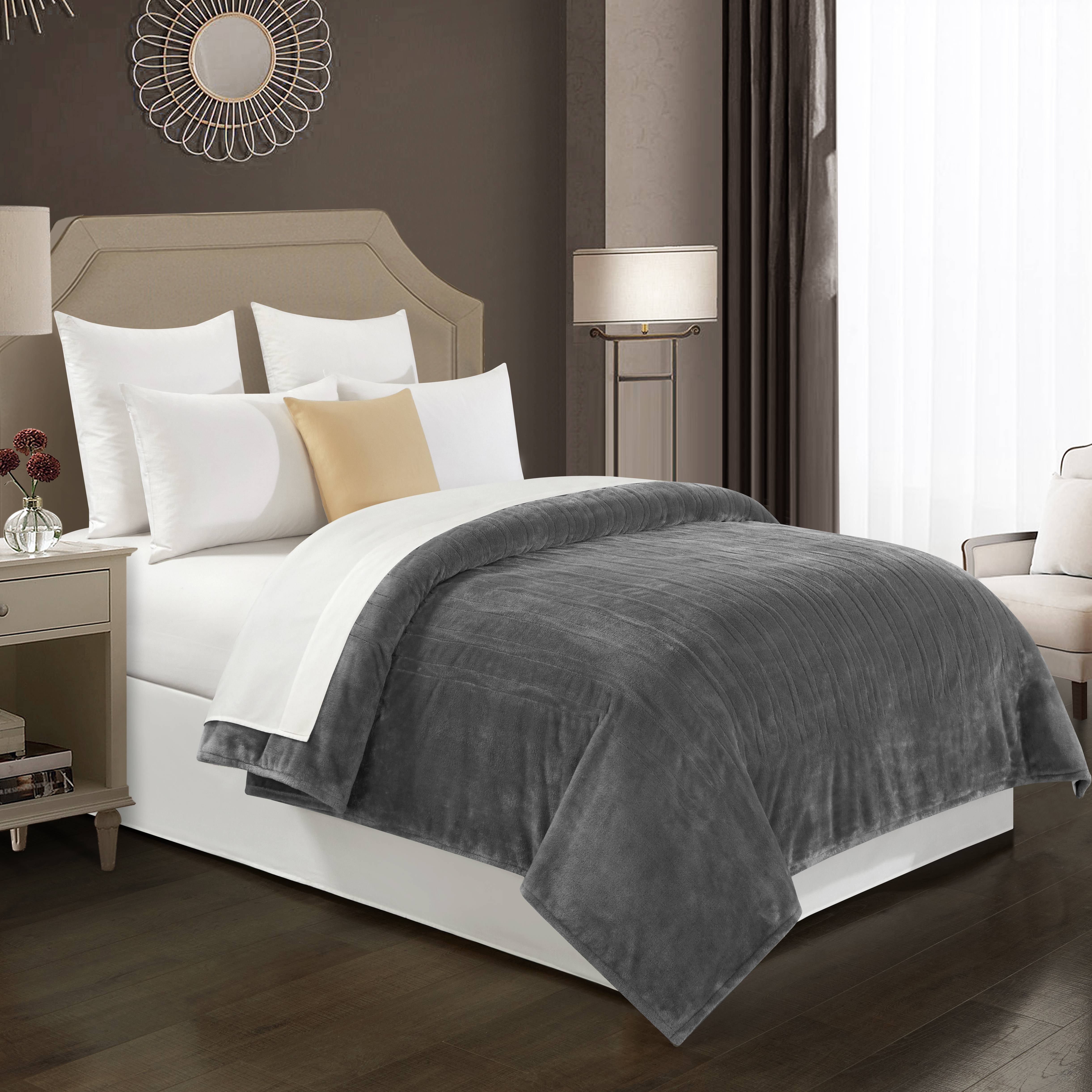 Well Being Soft Plush Electric Heated Throw, 50" x 60" size, Gray