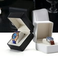 thumbnail image 4 of Square Watch Box Case Jewelry Display Organizer Box Fashion Wrist Watch Storage Holder (Black), 4 of 8