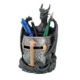 thumbnail image 3 of Ebros Medieval Fantasy Saint George Dragon Guarding Medieval Knight Helmet Stationery Pen Holder Statue 7" Tall Office Desktop Fantasy Decor, 3 of 5