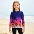 thumbnail image 5 of lnmuld Kids Sun Protection Shirt Boys Girls Long Sleeve Rash Guard UPF 50+ UV Swim Shirt Unisex Toddler Youth Print Tee Purple,5-6 Years, 5 of 6