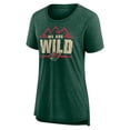 thumbnail image 2 of Women's Green Minnesota Wild Shout Out Tri-Blend T-Shirt, 2 of 3