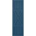thumbnail image 5 of 12"W x 38"H True Fit PVC Center X-Board Farmhouse Fixed Mount Shutters, Sojourn Blue (Per Pair - Hardware Not Included), 5 of 7