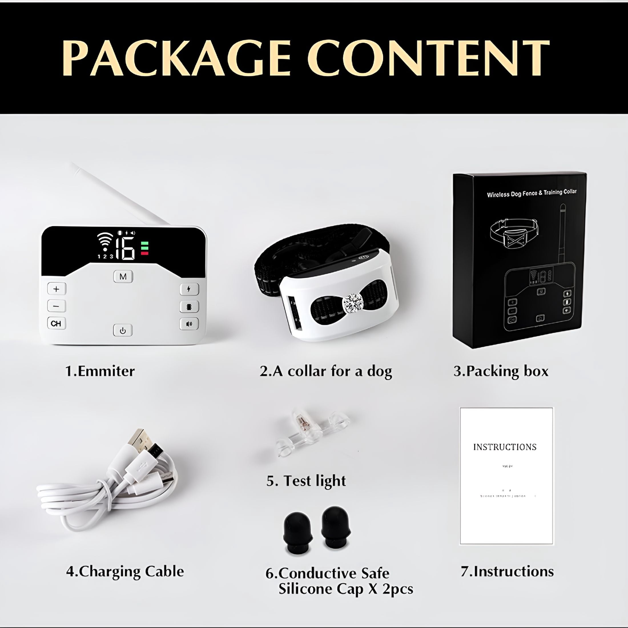 XIBUFE Wireless Dog Fence,Electric Fence System for Dogs,Shock Training Collar,Wireless Pet Boundary Containment System,Waterproof Rechargeable Training Collar,Vibrate/Shock Dog Fence,For 2 Dogs