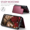 thumbnail image 4 of SaniMore for Samsung Galaxy S23 Wallet Case, RFID Blocking PU Leather Kickstand Credit Slots Flip Folio Protective Case, Double Magnetic Clasp Durable Shockproof Cover for Samsung S23, Winered, 4 of 9