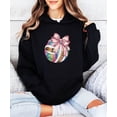 thumbnail image 5 of Disco Volleyball Coquette Bow Hoodie for Women & Girls Game Day, Black Hoodie, S, 5 of 8