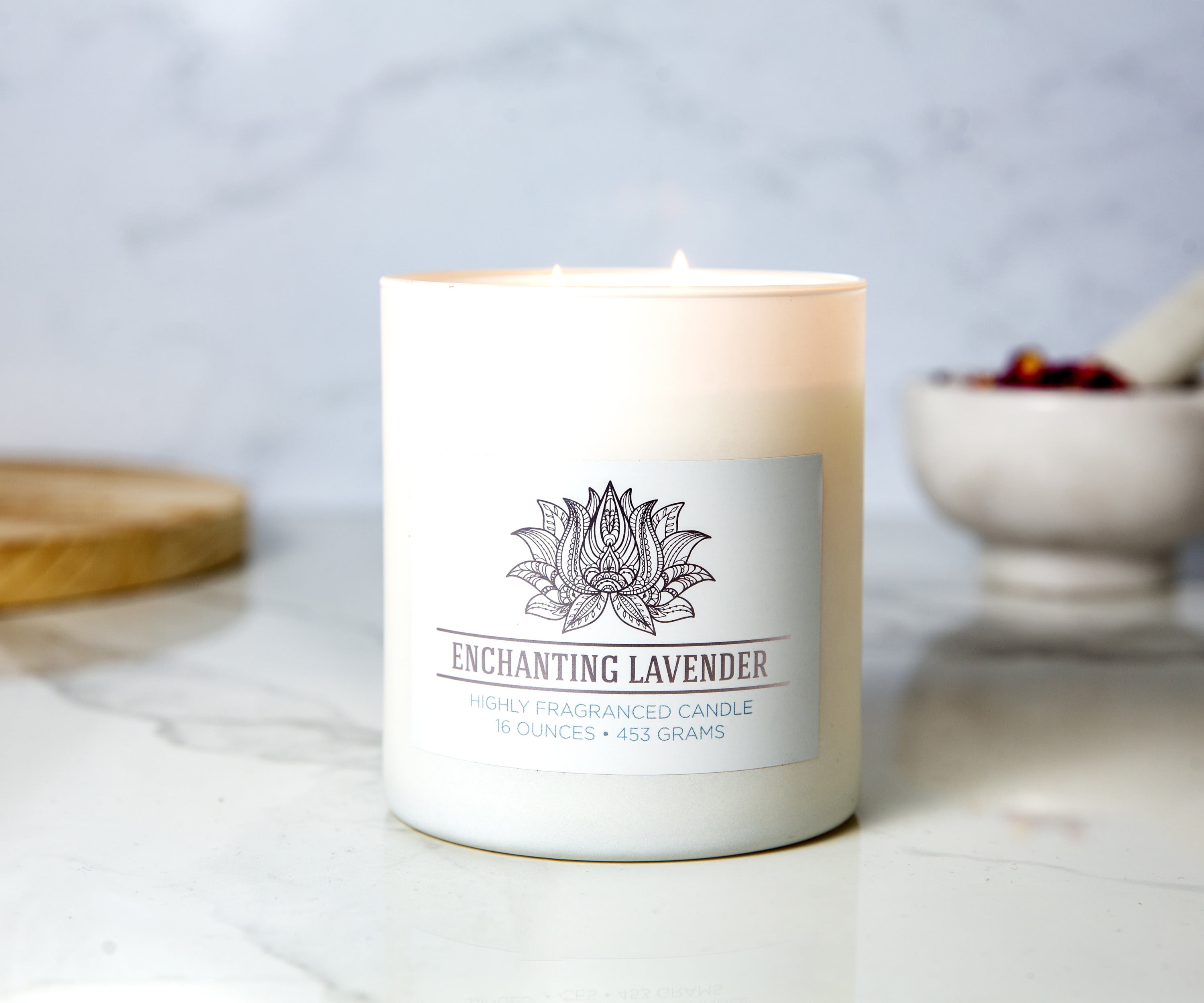 Colonial Candle Enchanting Lavender 16 oz Aromatherappy Candle, White