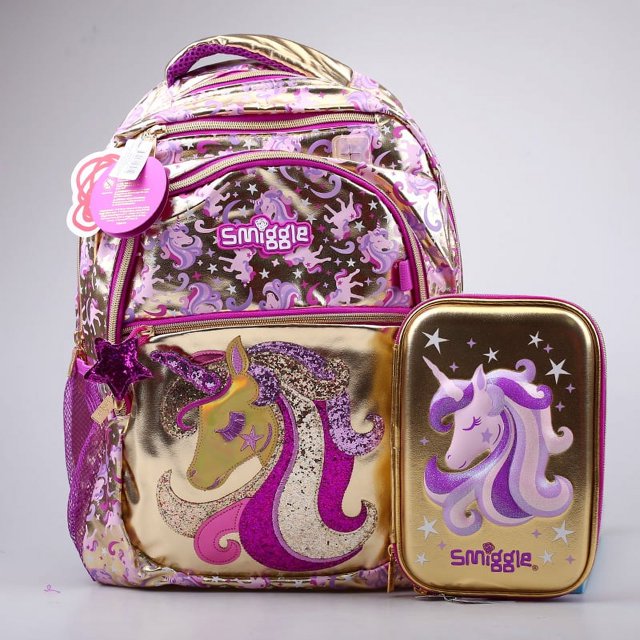 Sac à Dos pour Adolescent, Grande Capacité, Forme de Dessin Animé avec Stylo Pailleté-SinKeeU