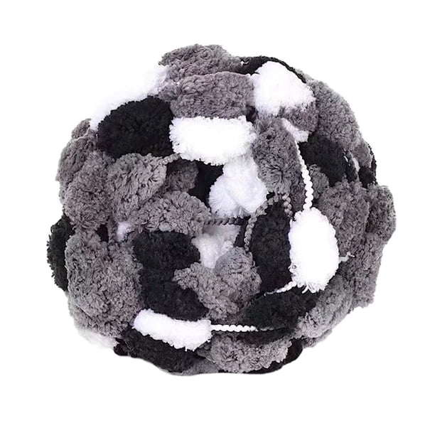 Hilo Grueso Macarena con Pompón para Tejer Alfombra DIY Suave y Cómodo Blanco Negro Gris