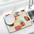 thumbnail image 3 of Rubber Dish Drying Mat for Kitchen Counter Large Boho Flowers Washable Quick Home Coffee Pad Fit Under Sink,Bar,Utensils 18x24in, 3 of 7